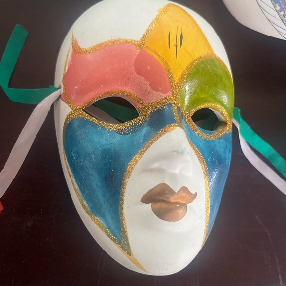 LOWSTART 🎭Lot of 10 Mardi Gras Masquerade Masks,  Ceramic Hand-Painted. 🎭 - Picture 7 of 13